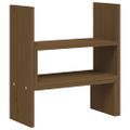 vidaXL Stojan na monitor medový (39-72)x17x43 cm masívna borovica