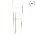 vidaXL Podpery pre záhradné rastliny s 4 krúžkami 5ks zelené 90cm oceľ
