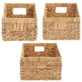 vidaXL Úložné košíky 3 ks Vodný hyacint 40 x 30 x 18 cm Prírodná