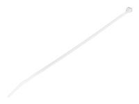 Startech 10"(25cm) Cable Ties, 1/8"(4mm) wide, 2-5/8"(68mm) Bundle Diameter, 50lb(22kg) Tensile Strength, Nylon Self Locking Zip Ties w/ Curved Tip, 94V-2/UL Listed, 100 Pack, White - Nylon 66 Plastic - TAA (CBMZT10N) - Káblová sťahovacia páska - 25.4 cm - biela - kompatibilná s TAA (balenie 100)