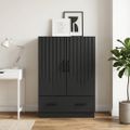 vidaXL Servírovacia skriňa Čierna 66 x 34,5 x 92 cm Kompozitné drevo