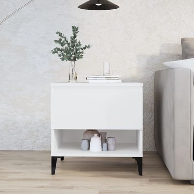 vidaXL Bočný stolík biely 50x46x50 cm spracované drevo