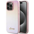 Puzdro Guess pre iPhone 15 Pro 6,1" GUHCP15LPSAIRSP ružové HC PU SAFFIANO IRIDESCENT SCRIPT