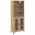 vidaXL Highboard Remeselný dub 69,5 x 34 x 180 cm Kompozitné drevo
