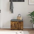 vidaXL Predsieňová lavica s vankúšom Údený Dub 60 x 38 x 46 cm