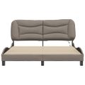 vidaXL Rám postele s LED bez matraca Hvar Taupe 160x200 cm Látka
