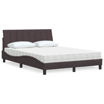 vidaXL Posteľ s matracom Hanko tmavohnedá 120x200 cm látka