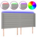 vidaXL Čelo postele s LED bledosivé 183x16x118/128 cm látka
