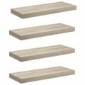 vidaXL Plávajúce nástenné police 4 ks, dubové 60x23,5x3,8 cm, MDF