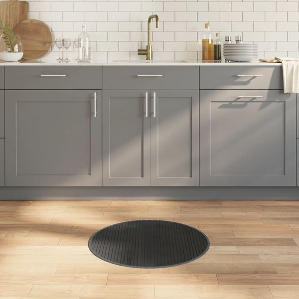 vidaXL Okrúhly koberec sivý 60 cm bambusový