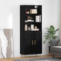 vidaXL Highboard Čierny dub 69,5 x 34 x 180 cm Kompozitné drevo