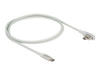 USB kábel - USB-C (M) uhol, magnetický do USB-C (M) - USB 3.2 Gen 2 / Thunderbolt 3 - 1.2 m - USB napájanie (5 A, 100 W), podpora 4K60 Hz (3840 x 2160) - biela, strieborná