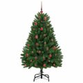 vidaXL Umelý Sklápací Vianočný Stromček Zelená 150 cm PVC a oceľ