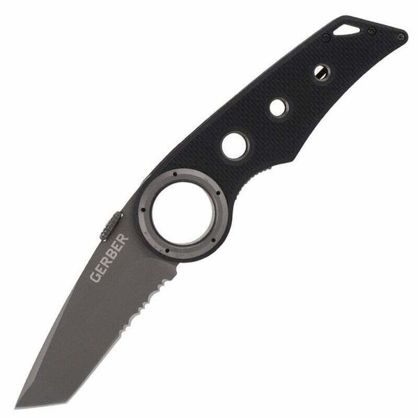 Gerber G30000433 Remix Tactical  taktický vreckový nôž 7,6 cm, celočierna, G10, spona
