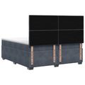 vidaXL Posteľ boxspring s matracom Tmavosivá 180 x 200 cm Zamat