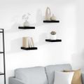 vidaXL Plávajúce nástenné police 4ks, lesklé čierne 23x23,5x3,8cm, MDF
