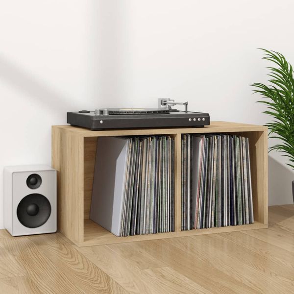 vidaXL Úložný box na vinyly, dub sonoma 71x34x36 cm, kompozitné drevo