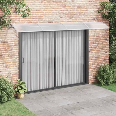 vidaXL Vchodová strieška sivá a priehľadná 400x75 cm polykarbonát