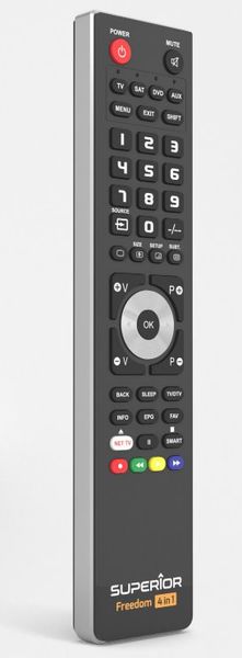 Univerzálny ovládač SUPERIOR, FREEDOM 4v1, pre TV, SAT, DVD, HI-FI a projektory