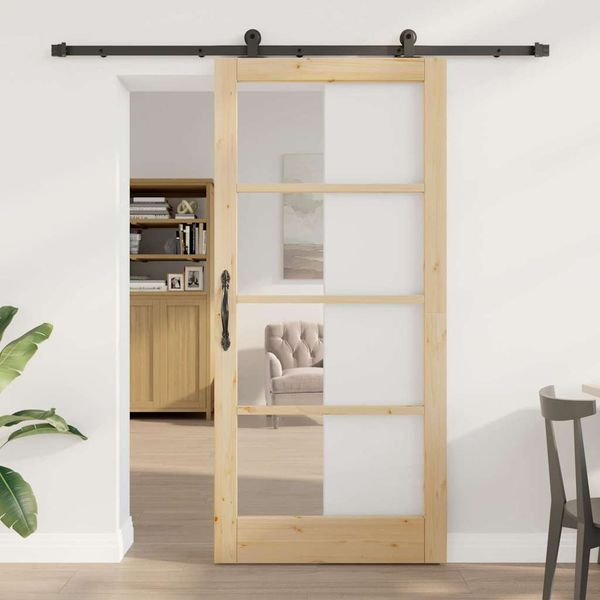 vidaXL Posuvné dvere ORKDAL Prírodná a čierna 93 x 202 cm