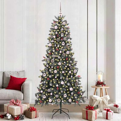 vidaXL Umelý vianočný stromček Zelená 240 cm PVC, plast a oceľ