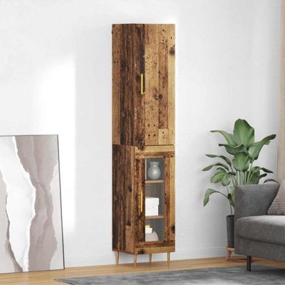 vidaXL Highboard 2 pcs Staré drevo Kompozitné drevo