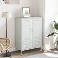 vidaXL Vysoká skrinka biela 68x39x101,5 cm oceľ