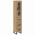 vidaXL Highboard Remeselný dub 34,5 x 34 x 180 cm Kompozitné drevo