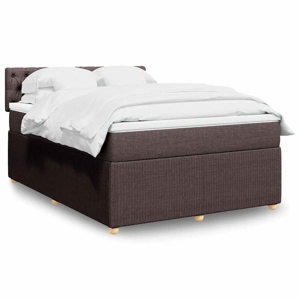 vidaXL Boxspring posteľ s matracom tmavohnedá 160x200 cm látka