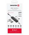 Swissten usb-c hub 8-in-1 (usb-c 100w, hdmi 4k, lan rj45, 2x usb-a, 1x usb-c 5gbps, sd, micro sd) aluminium