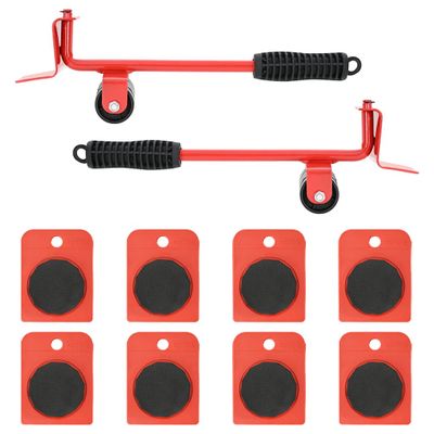 vidaXL Nábytkové kolieska 8 ks so zdvihákmi červené 9,8 x 7,5 x 3 cm 150 kg