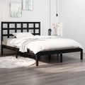 vidaXL Posteľný rám čierny drevený masív 120x190 cm malé dvojlôžko