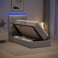 vidaXL LED úložná posteľ s matracom Svetlosivá 90 x 190 cm Látka
