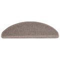 vidaXL Schodové rohože 15 ks 65x21x4 cm tmavo béžové, polkruhové, veľké