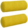 vidaXL Podložkové vankúše 2 pcs Žltá Ø 25 x 70 cm Kordúrová tkanina
