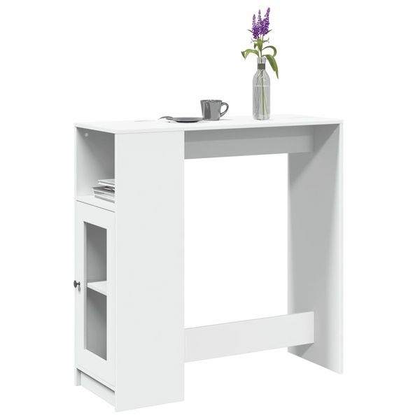 vidaXL Barový stôl s policami biely 101x40x103,5 cm kompozitné drevo