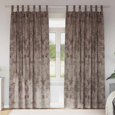 vidaXL Sametové závesy 2 pcs Kapučínová 245 x 140 cm Zamat