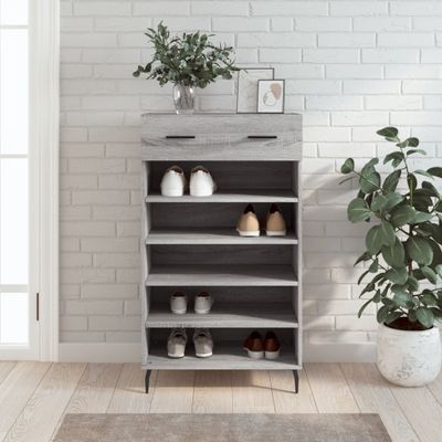 vidaXL Botník sivý dub sonoma 60x35x105 cm kompozitné drevo