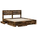 vidaXL Rám postele Dymová dub 200 x 200 cm Kompozitné drevo