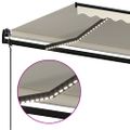 vidaXL Automatická markíza, LED a senzor vetra 450x350 cm, krémová