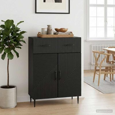 vidaXL Servírovacia skriňa Čierna 66 x 34,5 x 89,5 cm Kompozitné drevo