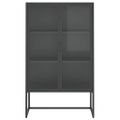 vidaXL Vysoká skrinka antracitová 80x35x135 cm oceľ a tvrdené sklo
