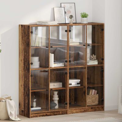vidaXL Highboard 2 pcs Staré drevo 68 x 37 x 142 cm Kompozitné drevo