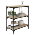 vidaXL Knižnica dub sonoma 60x33x70,5 cm spracované drevo a oceľ