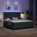 vidaXL LED box s pružinami Tmavo šedá a biela 180 x 200 cm