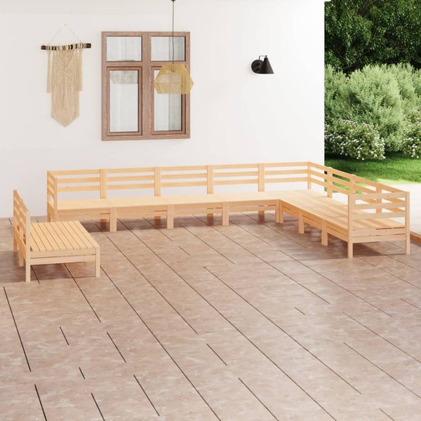 vidaXL 10-dielna záhradná sedacia súprava, borovicový masív