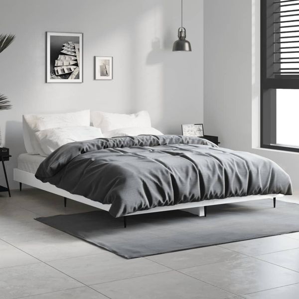 vidaXL Posteľný rám biely 140x190 cm kompozitné drevo