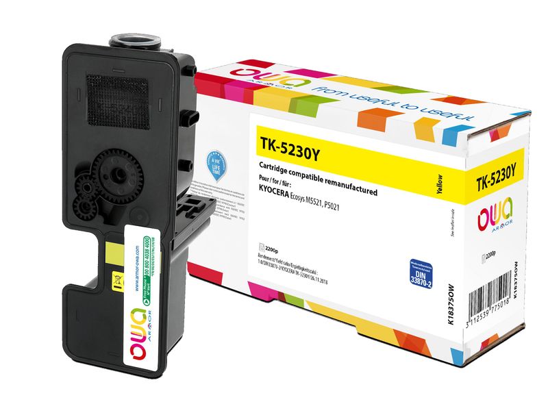 OWA Armor toner kompatibilný s Kyocera TK-5230Y, 2200st, žltá/yellow