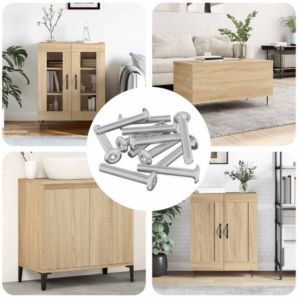 vidaXL Skrutka s hlavou a zámkom 12 pcs Strieborná M6 x 35 mm Oceľ