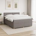 vidaXL Posteľ boxspring s matracom Sivohnedá 160 x 200 cm Látka